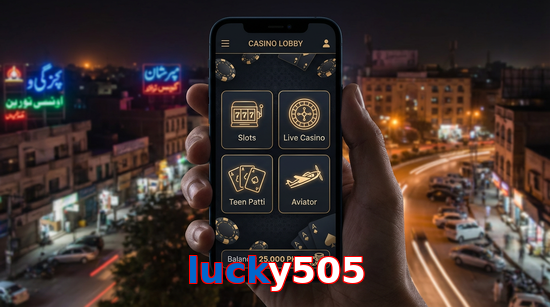 Main screen of Lucky505 app page for PK players